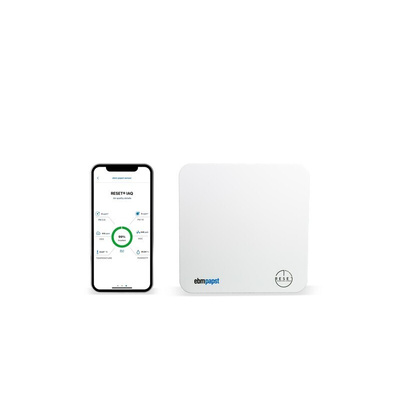 ebm-papst 8350000147 Data Logging Air Quality Monitor for CO2, Humidity, PM 2.5, Temperature, TVOC, RESET Viral Index,