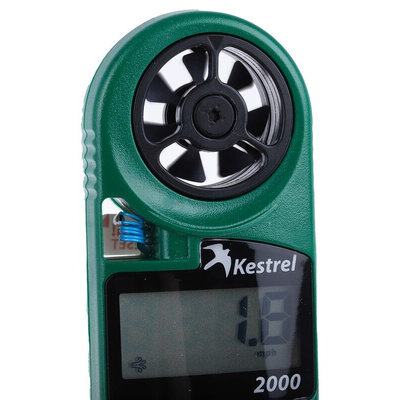 Kestrel KESTREL 2000 Rotary Vane Anemometer, 40m/s Max, Measures Air Velocity, Temperature, Wind Chill