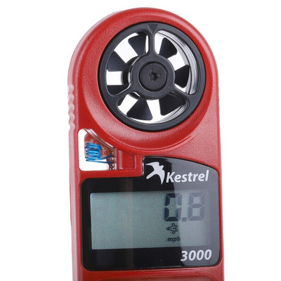 Kestrel KESTREL 3000 Rotary Vane Anemometer, 40m/s Max, Measures Air Velocity, Altitude, Dew Point, Heat Index,