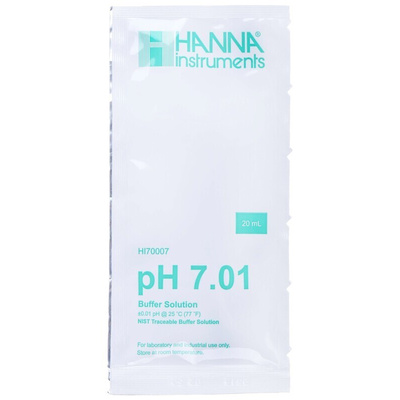 Hanna Instruments HI70007P pH Buffer Solution, 20ml Sachet, 7.01