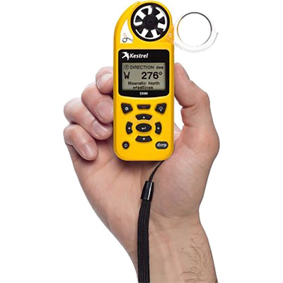 Kestrel 0855LVYEL Impeller Anemometer, 40m/s Max, Measures Air Flow, Altitude, Density, Density Altitude, Dew Point,