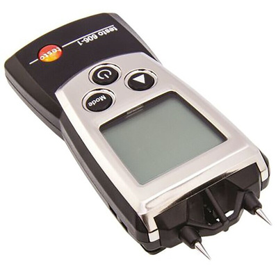 Testo 606-1 Moisture Meter, 50 % RH Max, ±1 % Accuracy, Backlit LCD Display, Battery-Powered