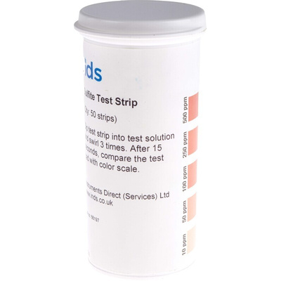 Single Parameter(s) Sulphite Test Strips, max. measurement 500ppm - 50 strips