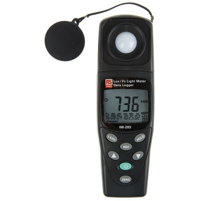 RS PRO IM203 Light Meter, 20lx to 200000lx, ±3 %