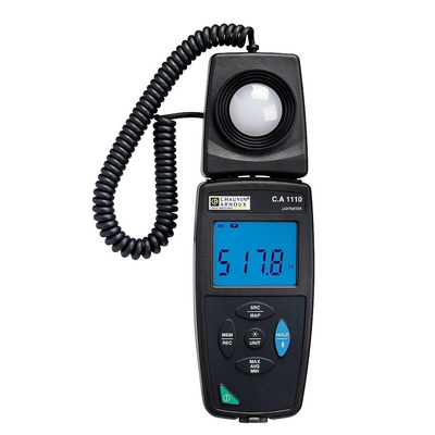 Chauvin Arnoux CA 1110 Light Meter, 0.01 fc, 0.1 lx to 200000lx, ±3 %