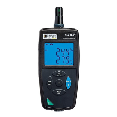 Chauvin Arnoux CA 1246 Digital Hygrometer, 2% RH + 1 digit Accuracy, +140 °F, +60 °C Max, 98%RH Max