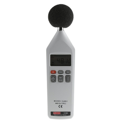 RS PRO Sound Level Meter, 30dB to 130dB, 8kHz max