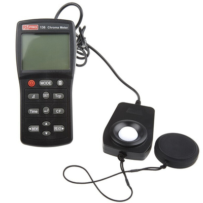 RS PRO Light Meter, 0.01 fc, 0.1 lx to 99990lx, ±0.02 (XY/800 lx % @ Standard Illuminant A Measured), ±3 (EV