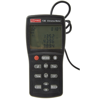 RS PRO Light Meter, 0.01 fc, 0.1 lx to 99990lx, ±0.02 (XY/800 lx % @ Standard Illuminant A Measured), ±3 (EV