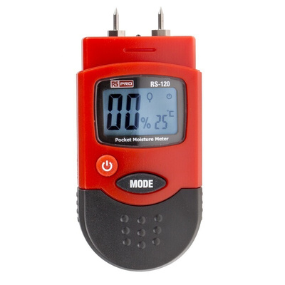 RS PRO RS-120 Moisture Meter, 0.2 → 2 %, 6 → 44 % RH Max, ±0.2 %, ±2 % Accuracy, Digital Display,