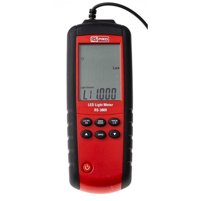 RS PRO RS-3809 Light Meter, 40lx to 400000lx, ±3 %