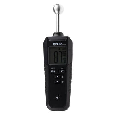 FLIR MR59 Moisture Meter, 100 % RH Max, Digital Display, Battery-Powered