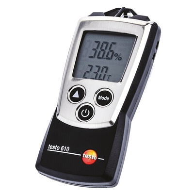 Testo 610 Hygrometer, ±2.5 %RH Accuracy, +50°C Max, 100%RH Max, UKAS Calibration