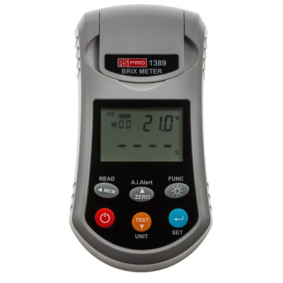 RS PRO Sugar Refractometer, 53% max, 0% min, Digital