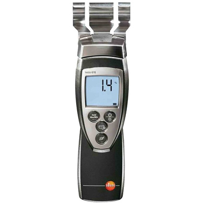 Testo 616 Moisture Meter, 50 % RH Max, 0.1 % Accuracy, LCD Display, Battery-Powered