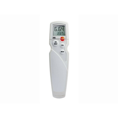 Testo 205 pH Meter, ±0.02pH Accuracy, 0.01pH Resolution, 14pH Max, +60 °C Max