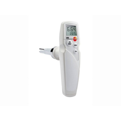 Testo 205 pH Meter, ±0.02pH Accuracy, 0.01pH Resolution, 14pH Max, +60 °C Max
