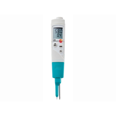 Testo 206-pH2 pH Meter, ±0.02pH Accuracy, 0.01pH Resolution, 14pH Max, +60 °C Max