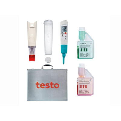 Testo 206-pH2 Starter Set pH Meter, ±0.02pH Accuracy, 0.01pH Resolution, 14pH Max, +60 °C Max