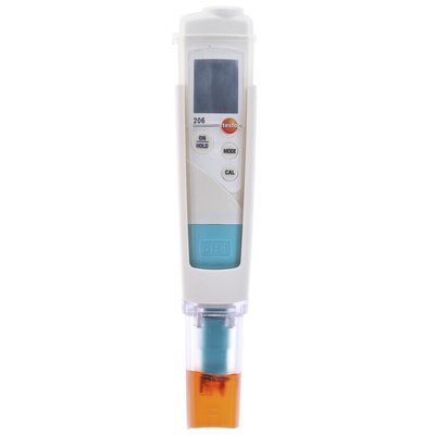 Testo 206-pH1 pH Meter, ±0.02pH Accuracy, 0.01pH Resolution, 14pH Max, +60 °C Max