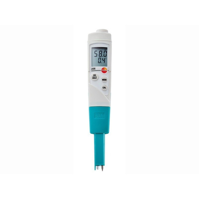 Testo 206-pH1 Starter Set pH Meter, ±0.02pH Accuracy, 0.01pH Resolution, 14pH Max, +60 °C Max