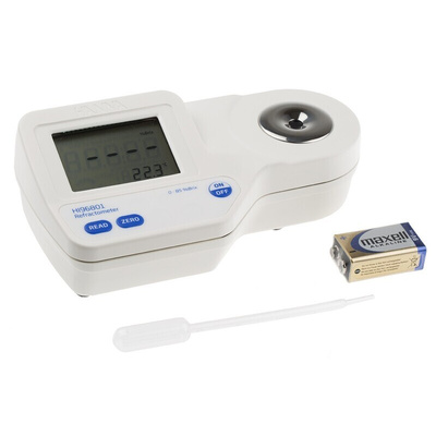 Hanna Instruments Sucrose Refractometer, +80 °C, 85 %Brix max, 0 %Brix, 0 °C min, Digital/Optical