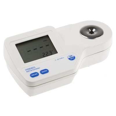 Hanna Instruments Sucrose Refractometer, +80 °C, 85 %Brix max, 0 %Brix, 0 °C min, Digital/Optical