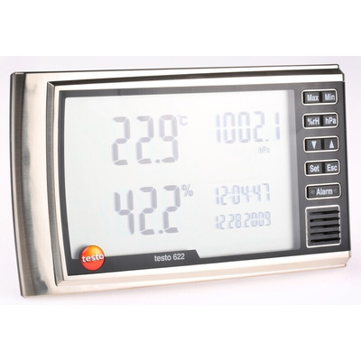Testo 622 Digital Hygrometer, ±2 %RH, ±3 %RH Accuracy, +60°C Max, 100%RH Max