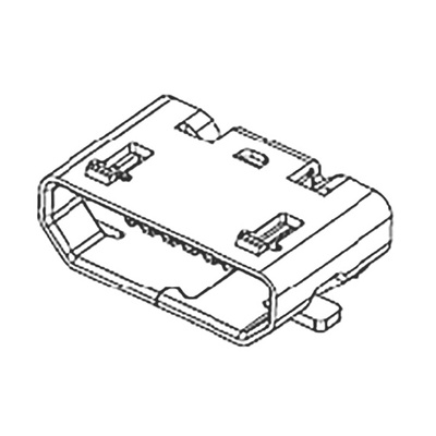 47346-1001 | Molex Right Angle, SMT, Socket Type B USB Connector