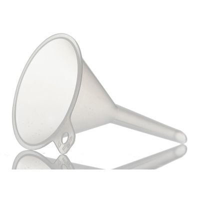 RS PRO PP Funnel, With 40mm Funnel Diameter, 5mm Stem Diameter