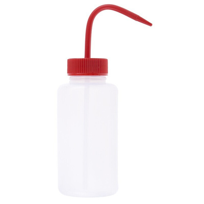 RS PRO 500ml LDPE Wide Neck Wash Bottle