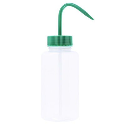 RS PRO 500ml LDPE Wide Neck Wash Bottle