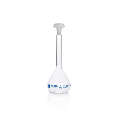 RS PRO 250ml Borosilicate Glass Narrow Neck Volumetric Flask