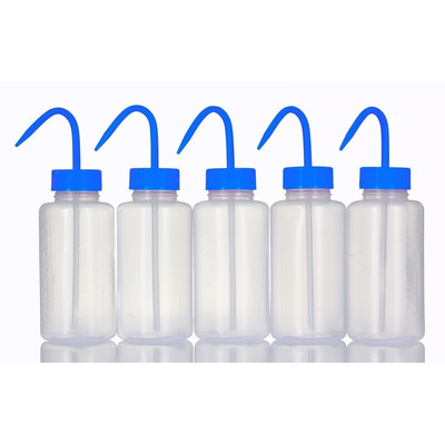RS PRO 500ml LDPE Wide Neck Wash Bottle