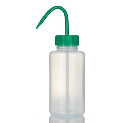 RS PRO 500ml LDPE Wide Neck Wash Bottle