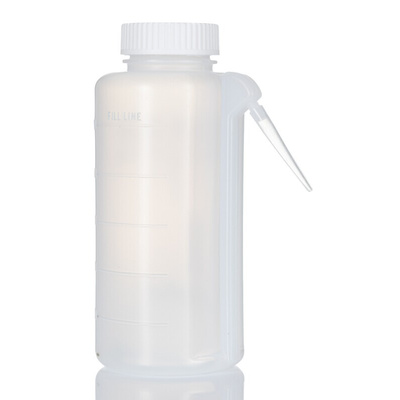 RS PRO 500ml LDPE Wide Neck Wash Bottle