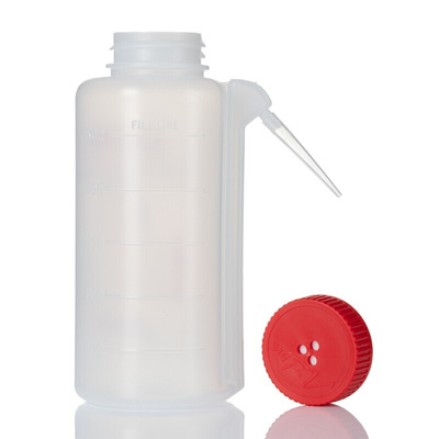 RS PRO 500ml LDPE Wide Neck Wash Bottle