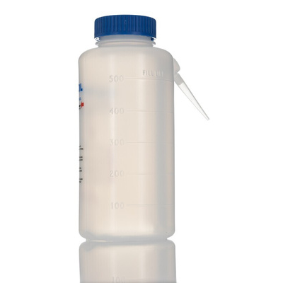 RS PRO 500ml LDPE Wide Neck Wash Bottle