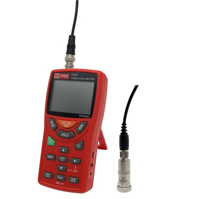 RS PRO 3101 Vibration Meter - 200 m/s, Acceleration, Displacement, Velocity, Single Axis Axis