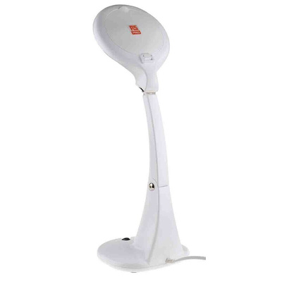 RS PRO LED Magnifying Lamp with Integral Base, 3 dpt, 12 dpt, 100mm Lens Dia., 100mm Lens