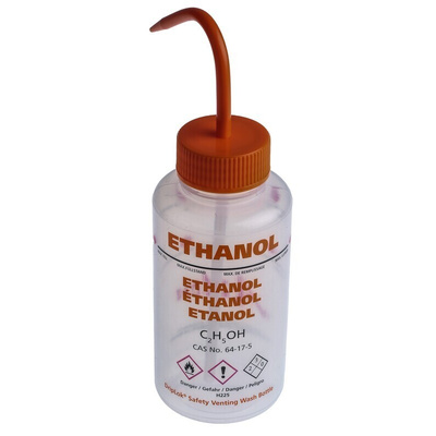 RS PRO 500ml LDPE Wide Neck Wash Bottle