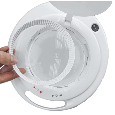 RS PRO LED Magnifying Lamp with Table Clamp Mount, 3 dpt, 5dioptre, 125mm Lens Dia., 125mm Lens