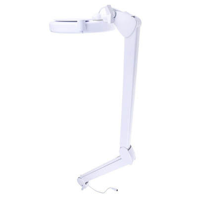 RS PRO LED Magnifying Lamp with Table Clamp Mount, 3dioptre, 125mm Lens Dia., 125mm Lens