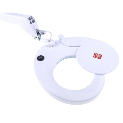 RS PRO LED Magnifying Lamp with Table Clamp Mount, 3dioptre, 125mm Lens Dia., 125mm Lens