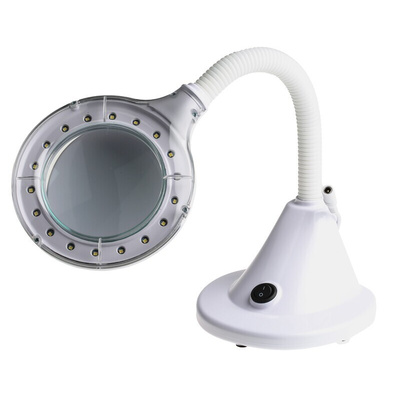 RS PRO LED Magnifying Lamp with Table Lamp, 3dioptre, 100mm Lens Dia., 100mm Lens