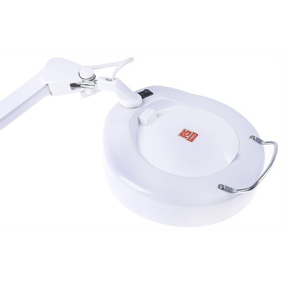 RS PRO LED Magnifying Lamp with Table Clamp Mount, 3dioptre, 125mm Lens Dia., 125mm Lens