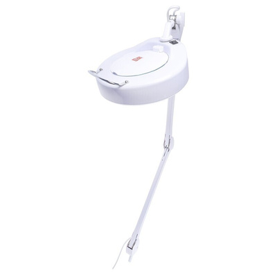 RS PRO LED Magnifying Lamp with Table Clamp Mount, 3dioptre, 125mm Lens Dia., 125mm Lens