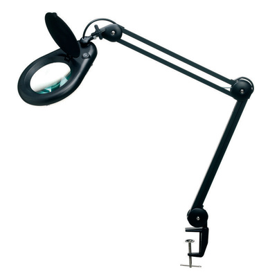 EUROSTAT LED Magnifier Lamp with Table Clamp Mount, 5dioptre, 200mm Lens Dia.