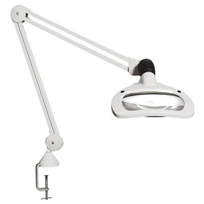 Luxo Wave LED LED Magnifying Lamp with Table Clamp Mount, 5dioptre