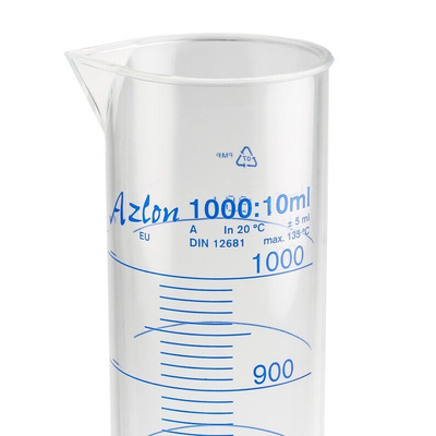 RS PRO PMP Measuring Cylinder, 1L